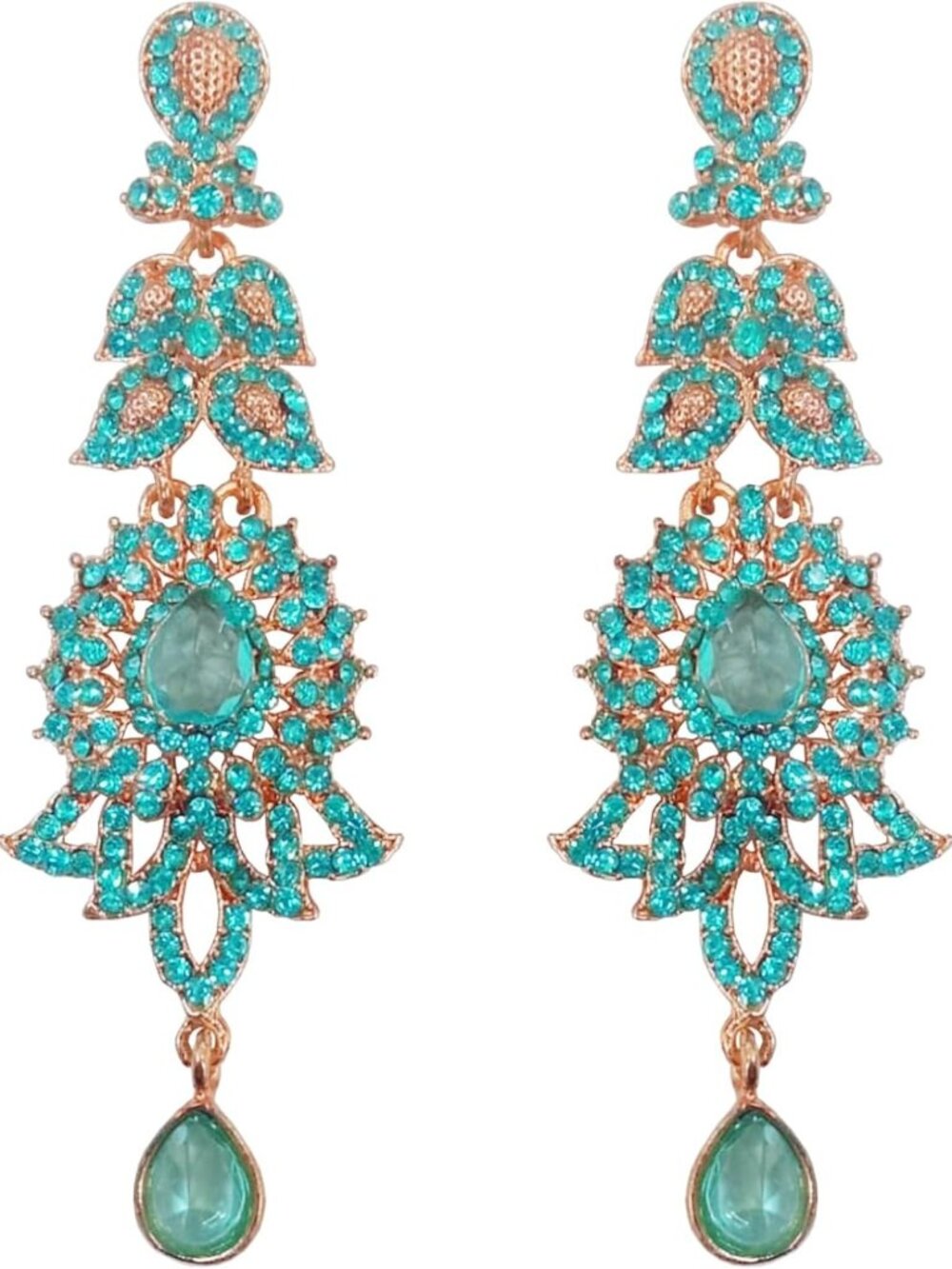 Glamorous Extra Long Chandelier Earrings, Antique Gold/White, Bridal Jewelry